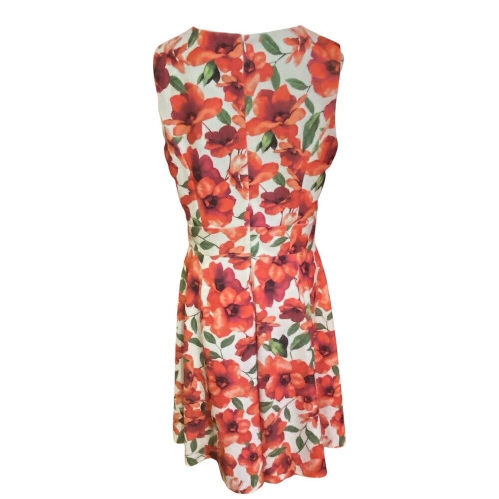 Calvin Klein Women's Hibiscus Print A-Line Dress Size 12 Msrp 134$